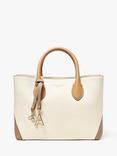 Aspinal of London Pebble Leather Midi London Tote Bag, Cream/Taupe