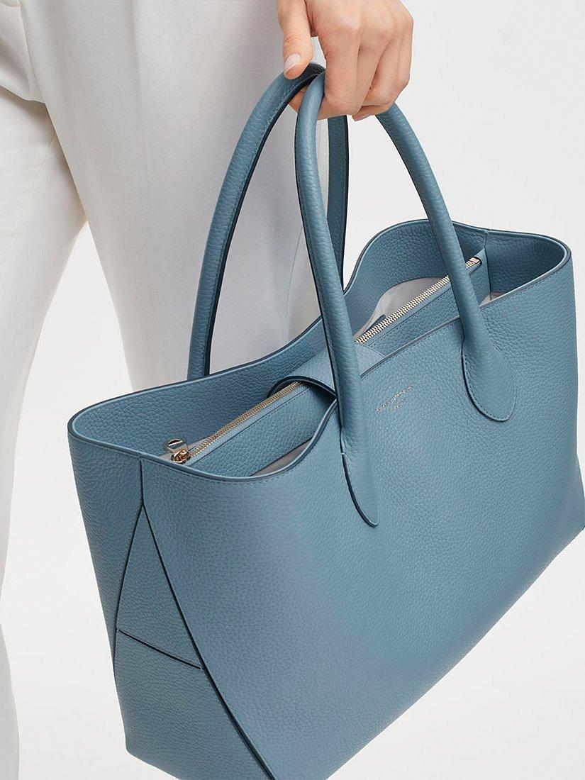 Product image 7 of 7, which shows Aspinal of London Pebble Leather London Tote Bag, Cornflower