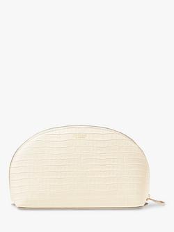 Aspinal of London Large Croc Effect Leather Cosmetic Case - view 2, Ivory