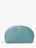 Aspinal of London Large Croc Effect Leather Cosmetic Case, Cornflower