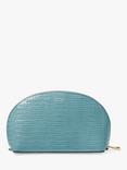 Aspinal of London Large Croc Effect Leather Cosmetic Case, Cornflower