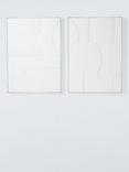 John Lewis 'Modernist' Large Framed Hand Painted 3D Canvas, Set of 2, 140 x 100cm, White