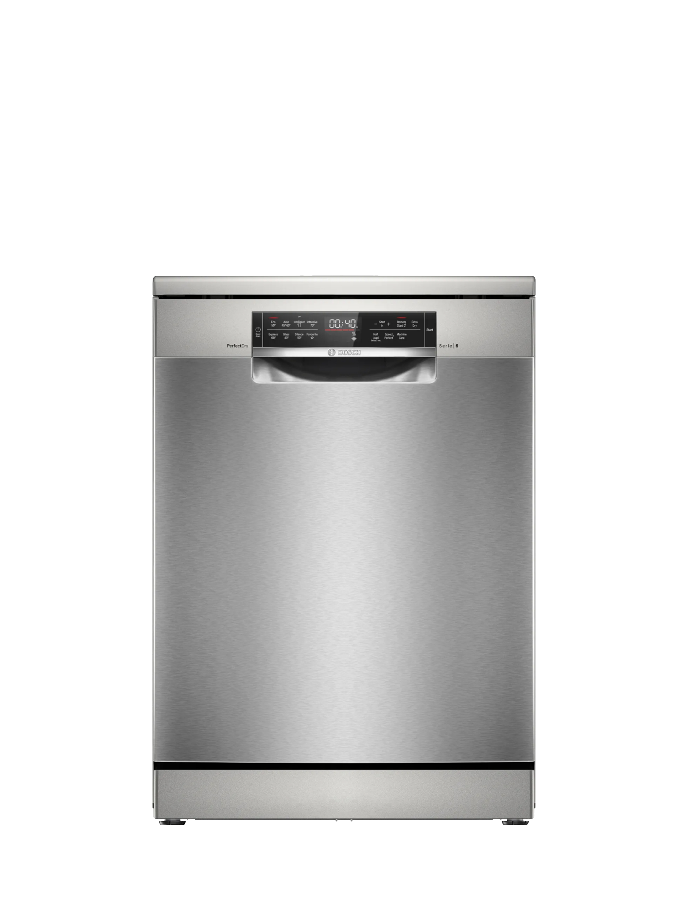 Bosch Series 6 SMS6TCI01G Freestanding Dishwasher with PerfectDry, Silver Inox