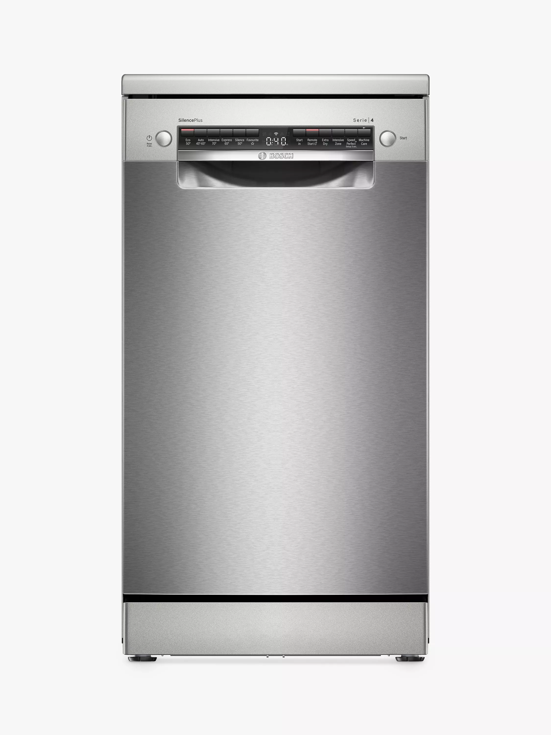 Bosch Series 4 SPS4HMI49G Freestanding Slimline Dishwasher, Silver Inox