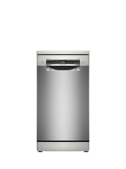 Bosch Series 4 Freestanding Slimline Dishwasher, SPS4HMW49G, SPS4HMI49G, Silver Inox