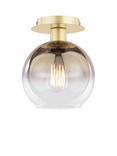 Där Lycia Semi-Flush Mirror Ceiling Light, Gold/Ombre Glass