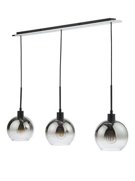 Där Lycia 3 Arm Mirror Bar Ceiling Light - view 2, Black/Ombre Glass