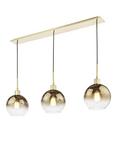 Där Lycia 3 Arm Mirror Bar Ceiling Light, Gold/Ombre Glass