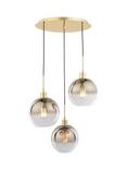 Där Lycia 3 Pendant Cluster Mirror Ceiling Light, Gold Ombre