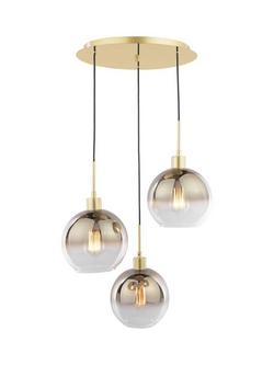 Där Lycia 3 Pendant Cluster Mirror Ceiling Light, Gold Ombre