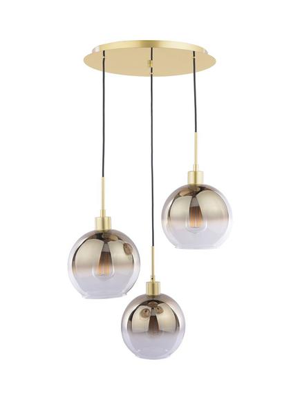 Där Lycia 3 Pendant Cluster Mirror Ceiling Light - view 2, Gold Ombre