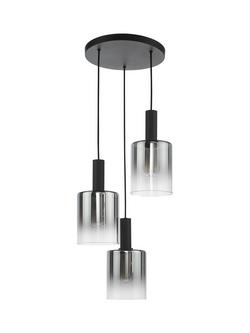 Där Savannah 3 Pendant Cluster Ceiling Light, Black/Smoked - view 2, Black/Smoked