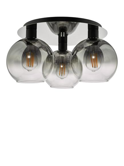 Där Lycia Flush 3 Arm Mirror Ceiling Light, Black Ombre - view 2, Black Ombre
