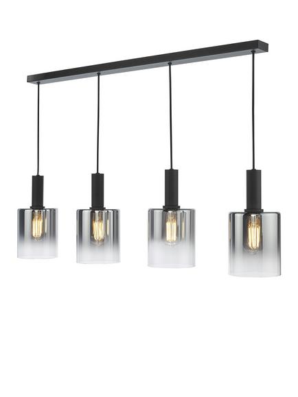 Där Savannah 4 Arm Bar Ceiling Light, Black/Smoked, Black/Smoked