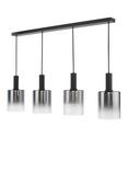 Där Savannah 4 Arm Bar Ceiling Light, Black/Smoked