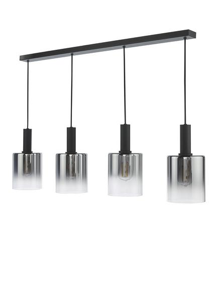Där Savannah 4 Arm Bar Ceiling Light, Black/Smoked - view 2, Black/Smoked