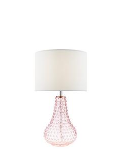Där Kristina Textured Glass Table Lamp, Pink