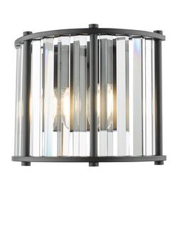 Där Kiran Glass 2 Arm Wall Light, Satin Black