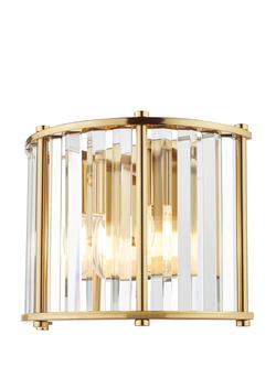 Där Kiran Glass 2 Arm Wall Light, Brass