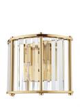 Där Kiran Glass 2 Arm Wall Light, Brass