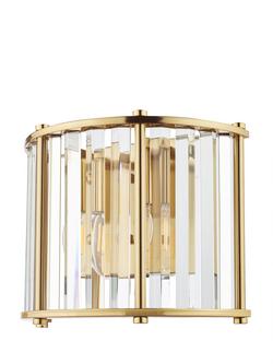Där Kiran Glass 2 Arm Wall Light - view 2, Brass