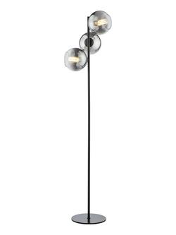 Där Lycia 3 Arm Mirror Floor Lamp, Black/Ombre