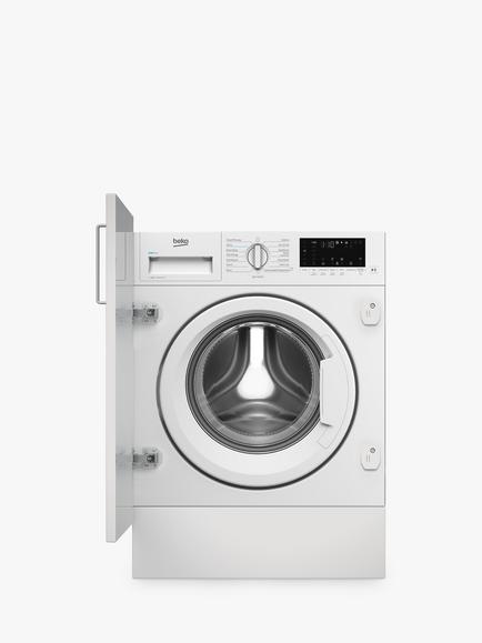 Beko WTIK94121F Integrated Washing Machine, 9kg Load, 1400rpm Spin, White, White
