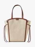 Mulberry Clovelly Raffia Tote Bag, Ecru/Bright Oak