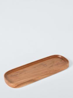 John Lewis Shallow Oblong Acacia Wood Serving Dish, 40cm, Natural, 