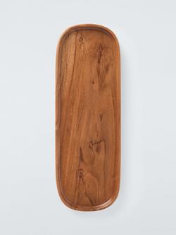 John Lewis Shallow Oblong Acacia Wood Serving Dish, 40cm, Natural - view 2, 