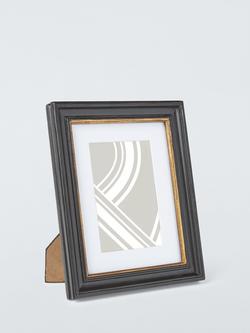 John Lewis Georgian Wood Photo Frame & Mount, 4 x 6" (10 x 15cm), Black/Gold, Black