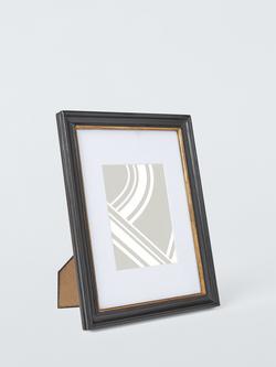 John Lewis Georgian Wood Photo Frame & Mount, 5 x 7" (13 x 18cm), Black/Gold, Black