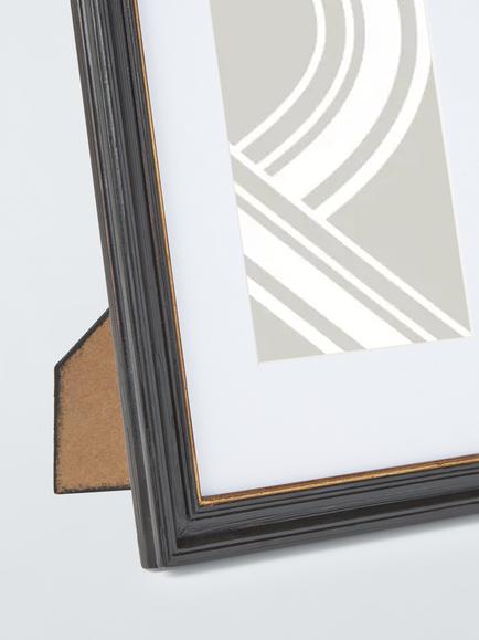John Lewis Georgian Wood Photo Frame & Mount, 5 x 7" (13 x 18cm), Black/Gold - view 2, Black