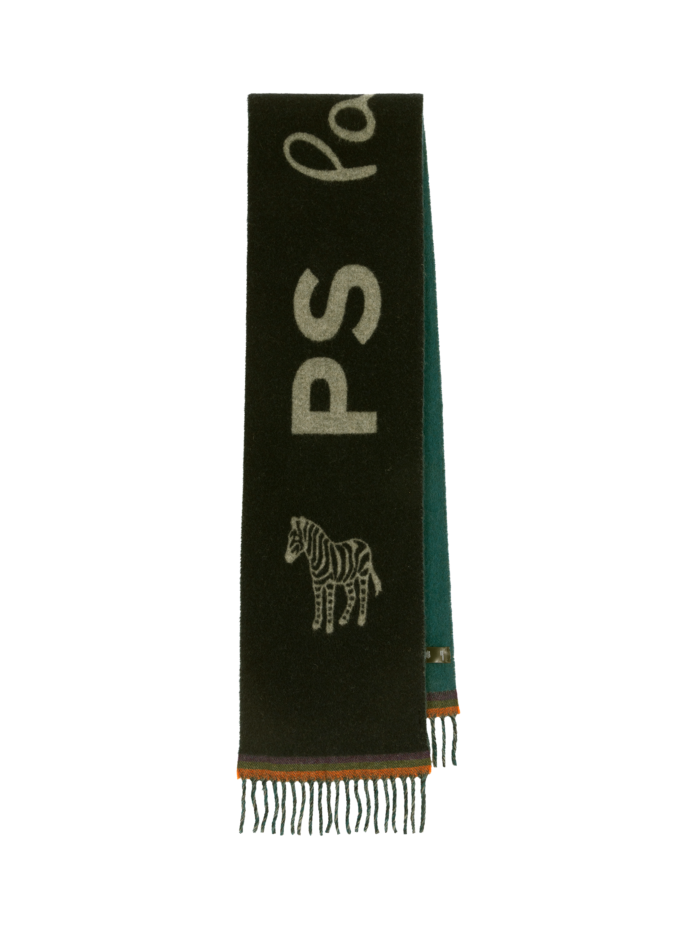 Paul Smith Logo Wool Blend Scarf, Blue