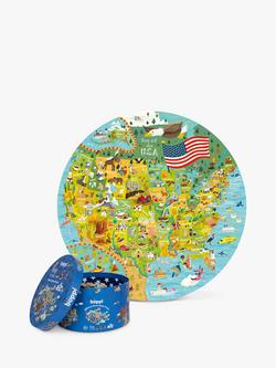 boppi Map Of USA Round Puzzle, 150 Pieces, Multi