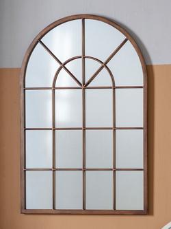 Gallery Direct Carmel Arched Metal Frame Window Wall Mirror, 90 x 60cm - view 2, Bronze