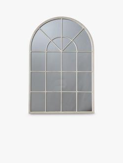 Gallery Direct Carmel Arched Metal Frame Window Wall Mirror, 90 x 60cm, Cream