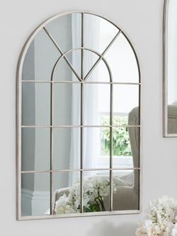 Gallery Direct Carmel Arched Metal Frame Window Wall Mirror, 90 x 60cm - view 2, Cream