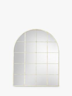 Gallery Direct Davis Arched Metal Frame Window Wall Mirror, 95 x 76cm, White