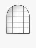 Gallery Direct Davis Arched Metal Frame Window Wall Mirror, 95 x 76cm, Black