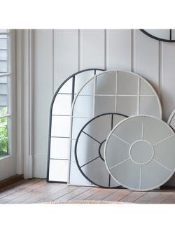 Gallery Direct Davis Arched Metal Frame Window Wall Mirror, 95 x 76cm - view 2, Black