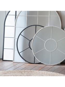 Gallery Direct Hayward Round Metal Frame Window Wall Mirror, 60cm - view 2, Black