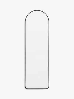 Gallery Direct Riverside Arched Metal Frame Wall Mirror, 150 x 45cm, Black