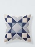 John Lewis Quilted Star Christmas Cushion, Navy