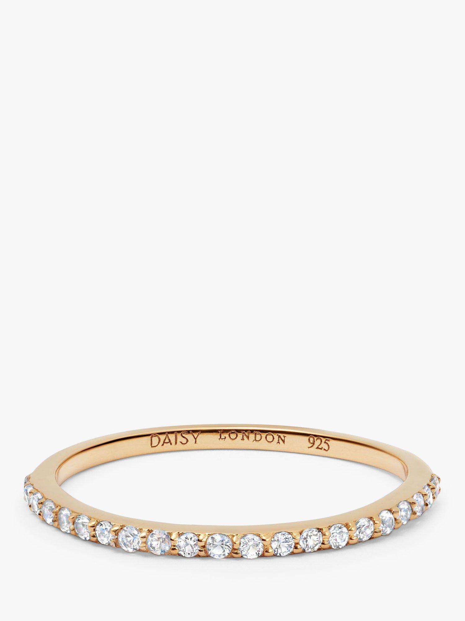 Product image 1 of 4, which shows Daisy London Topaz Half Eternity Ring, Gold, P