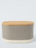 John Lewis Dipped Glaze Stoneware Bread Bin, Grey
