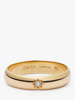 Daisy London Topaz Engraved Star Band Ring, Gold, Gold