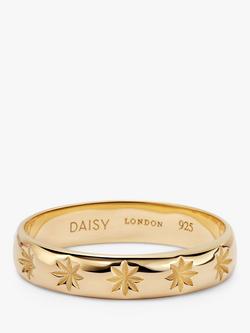 Daisy London Star Engraved Band Ring, Gold, Gold