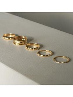 Daisy London Star Engraved Band Ring, Gold - view 2, Gold