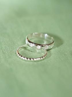 Daisy London Star Engraved Band Ring, Silver - view 2, Silver